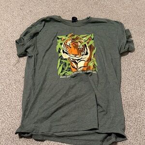 Green T-Shirt with Tiger Graphic